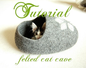 Cat bed pattern for a clog shaped cat cave - felt cat cave tutorial - diy gift - pets pattern
