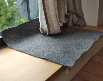 Cama de ventana para gatos de lana ecológica: natural, sin teñir, hecha a mano