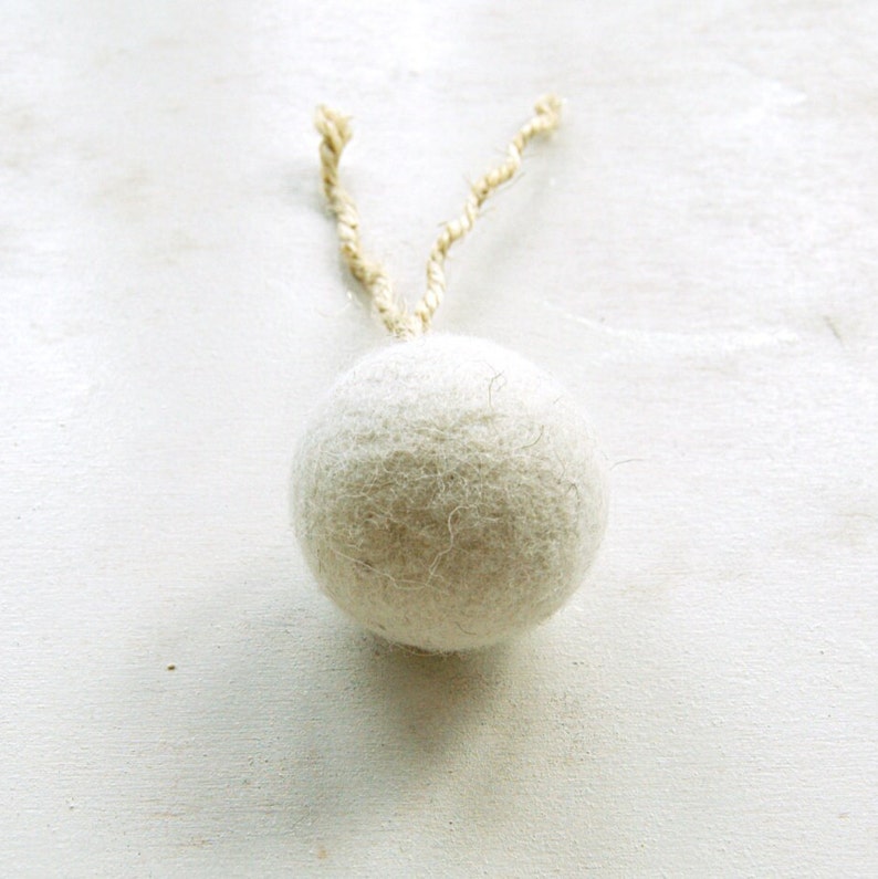 Cat toy felted ball with sisal rope white felted cat toy catnip ball image 4