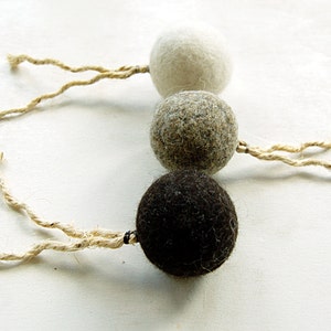 Cat toy felted ball with sisal rope dark brown felted cat toy catnip ball image 3