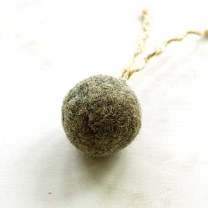 Felted cat ball in cappuccino color with tail wool ball natural cat toy kitten toy image 2