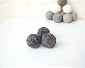 Unique cat toys with catnip felted from dark grey natural organic wool