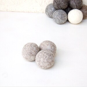 Felt Organic Catnip Ball Toy Brown set of 3 Heavy duty felted ball felt ball image 5