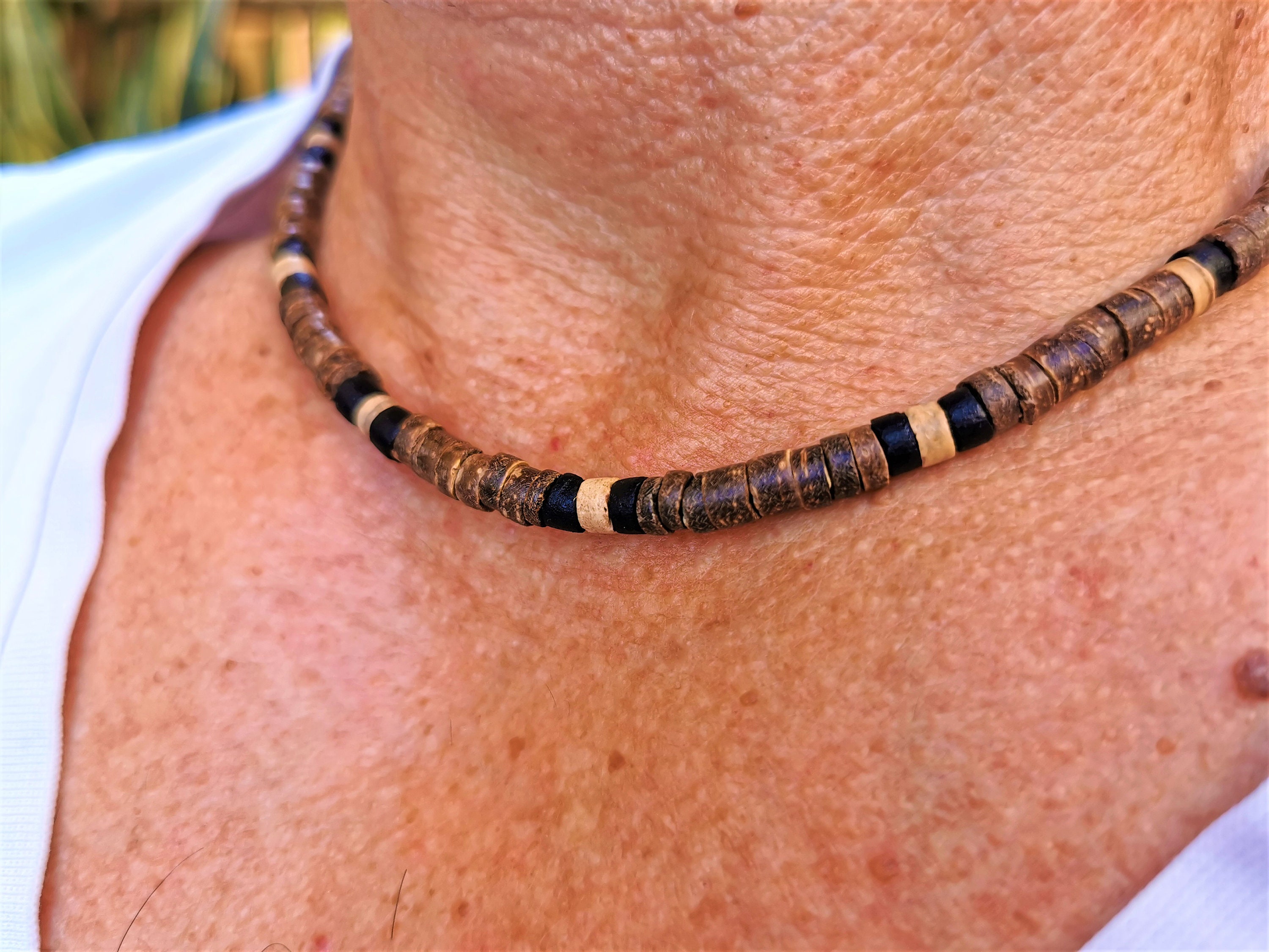 Men's African necklace Men african Beaded jewelry Surfer Etsy