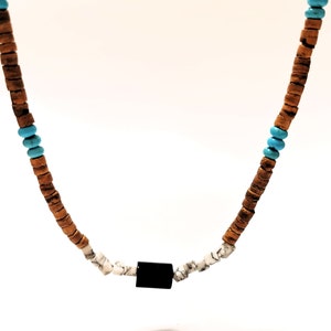 Beaded Necklace for Men, Men&#39;s African necklace, Surfer necklace Gifts for men, Wooden Necklace, Summer Necklace, Beach Jewellery for men
