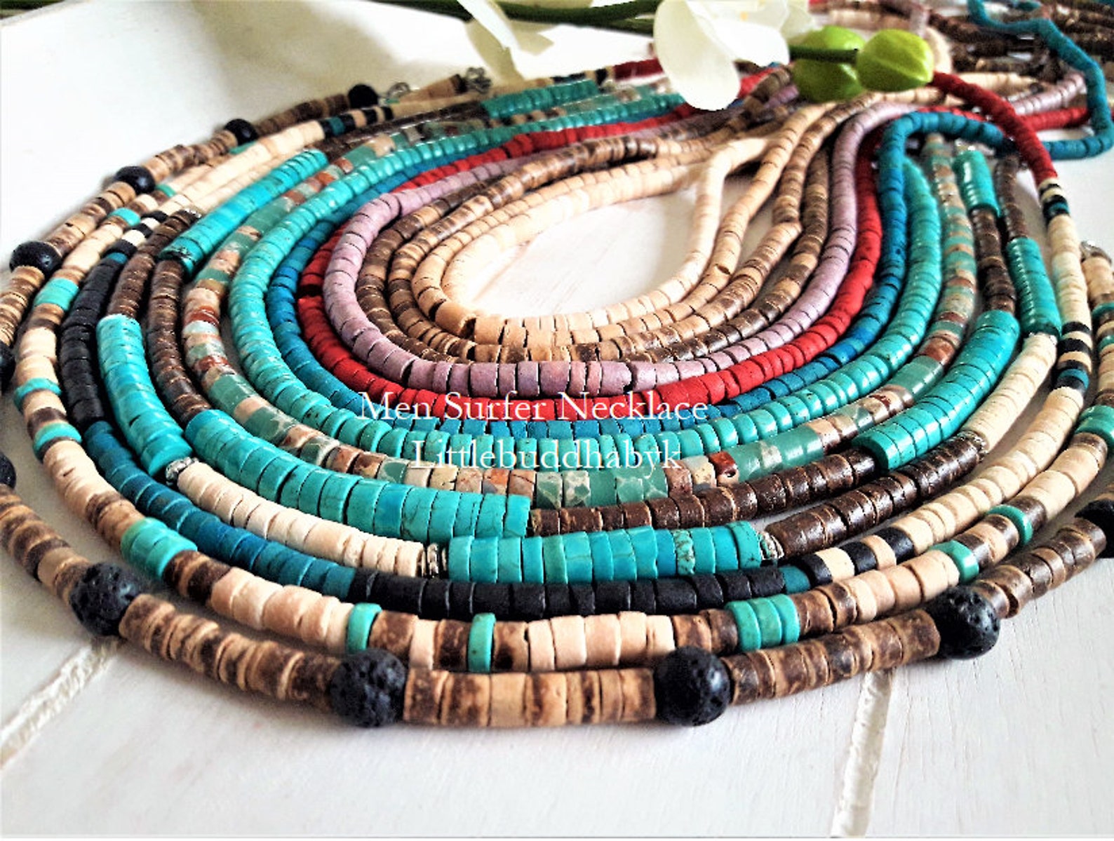 Shell NecklaceMens necklaceMens Beaded NecklaceCowrie shell Etsy