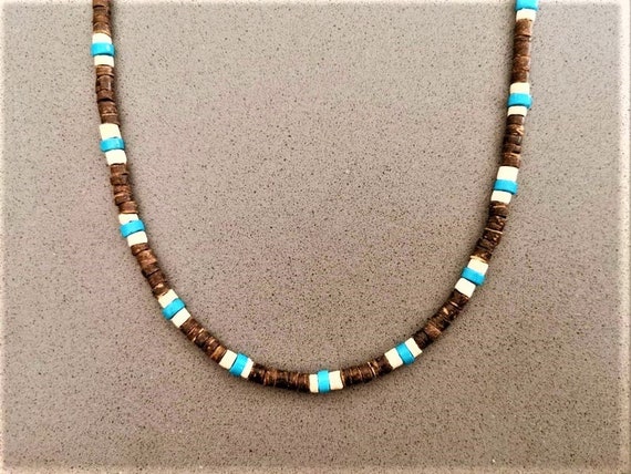 Bohemian Surfer Choker Necklace For Men Simple Tribal Ethnic Brown And  White Coconut Shell Beaded Boho Jewelry For Summer Beach From Riyueqz,  $6.22 | DHgate.Com