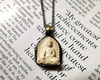 Buddha necklace, Buddhist Spiritual Jewelry, Yoga Jewelry, Sivler Jewellery