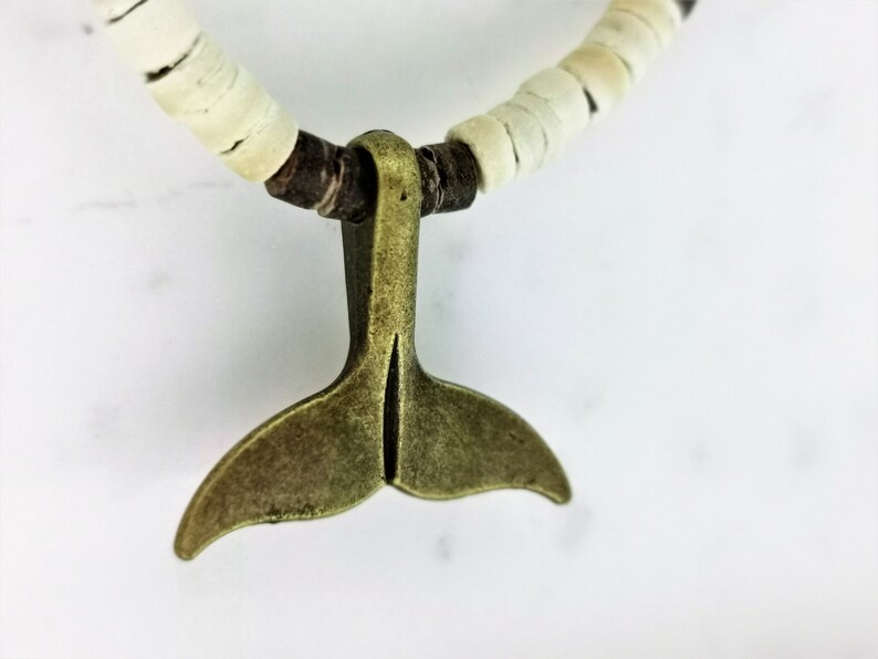 Whale Tail Necklace for Men, Gold chain necklace men, Beaded Layered Necklace, Curb chain necklace, Gifts for him image 9