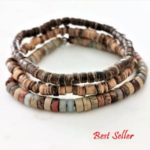Mens surfer bracelet, Mens beaded bracelet, Mens stacking bracelets, Mens boho bracelets, Mens stretch bracelet, Mens Bracelet