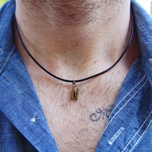 Collar inicial Hombres, Collar de letras personalizadas para él, Collar del alfabeto Regalo para novio, Regalo de chicos simples