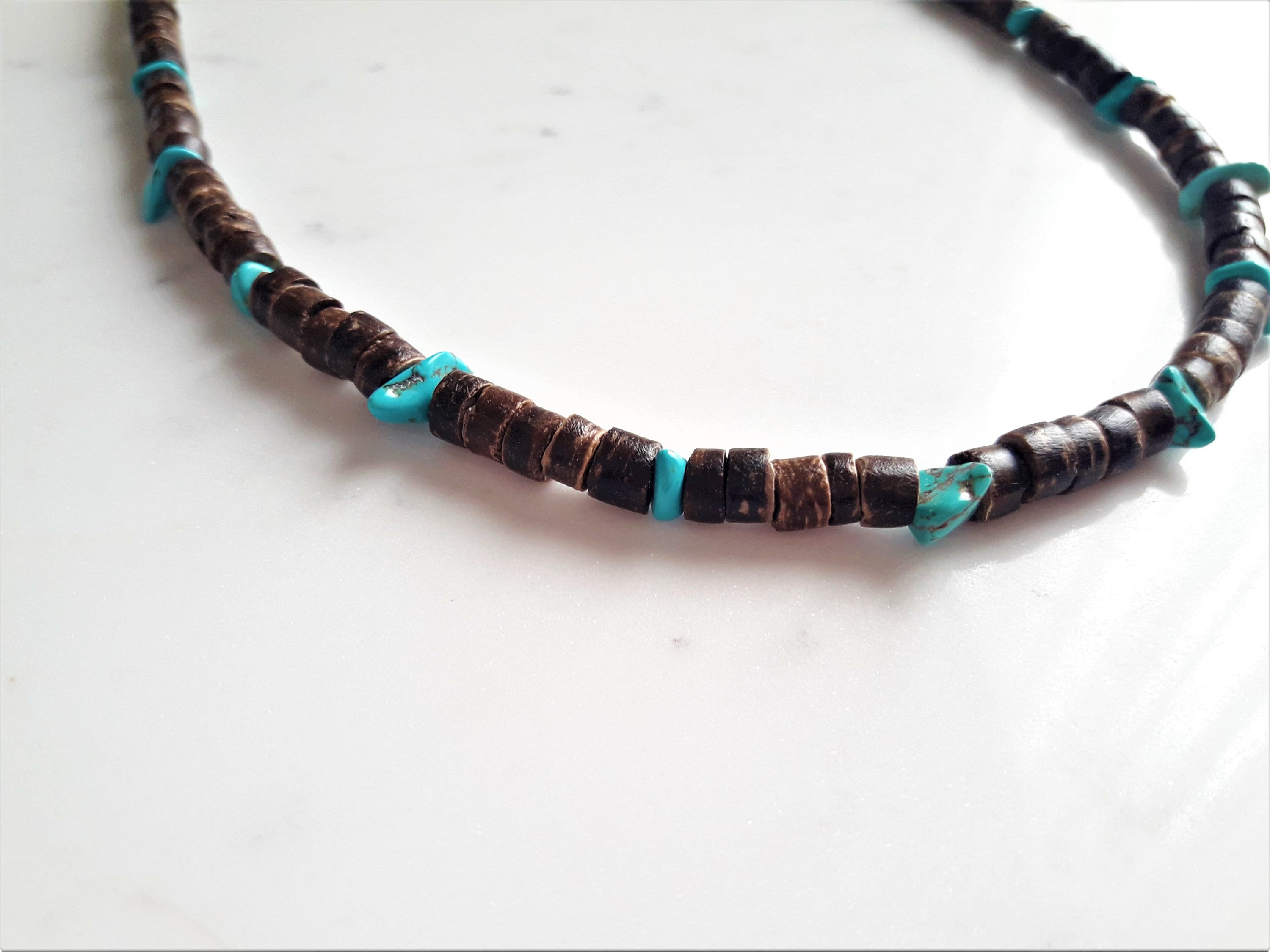 Turquoise NecklaceAfrican NecklaceMens Beaded | Etsy