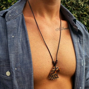 Men African pendant necklace, Adjustable Cord Necklace men, Guy Gift pendant necklace