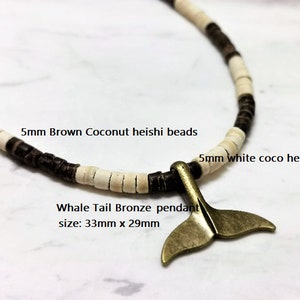 Whale Tail Necklace for Men, Gold chain necklace men, Beaded Layered Necklace, Curb chain necklace, Gifts for him image 5