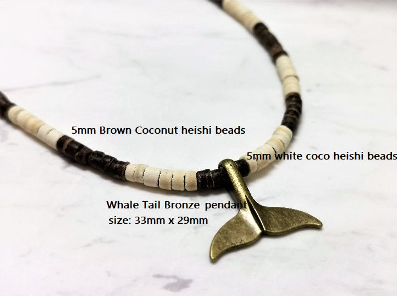 Whale Tail Necklace for Men, Gold chain necklace men, Beaded Layered Necklace, Curb chain necklace, Gifts for him image 5