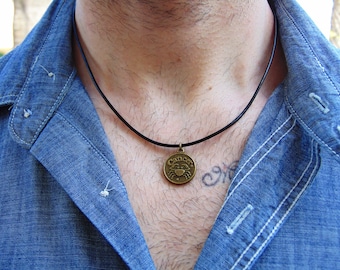 Zodiac Sign Necklace for men, Double sided Star sign Necklace,  Reversible Astrology Horoscope Necklace,  Zodiac Gift