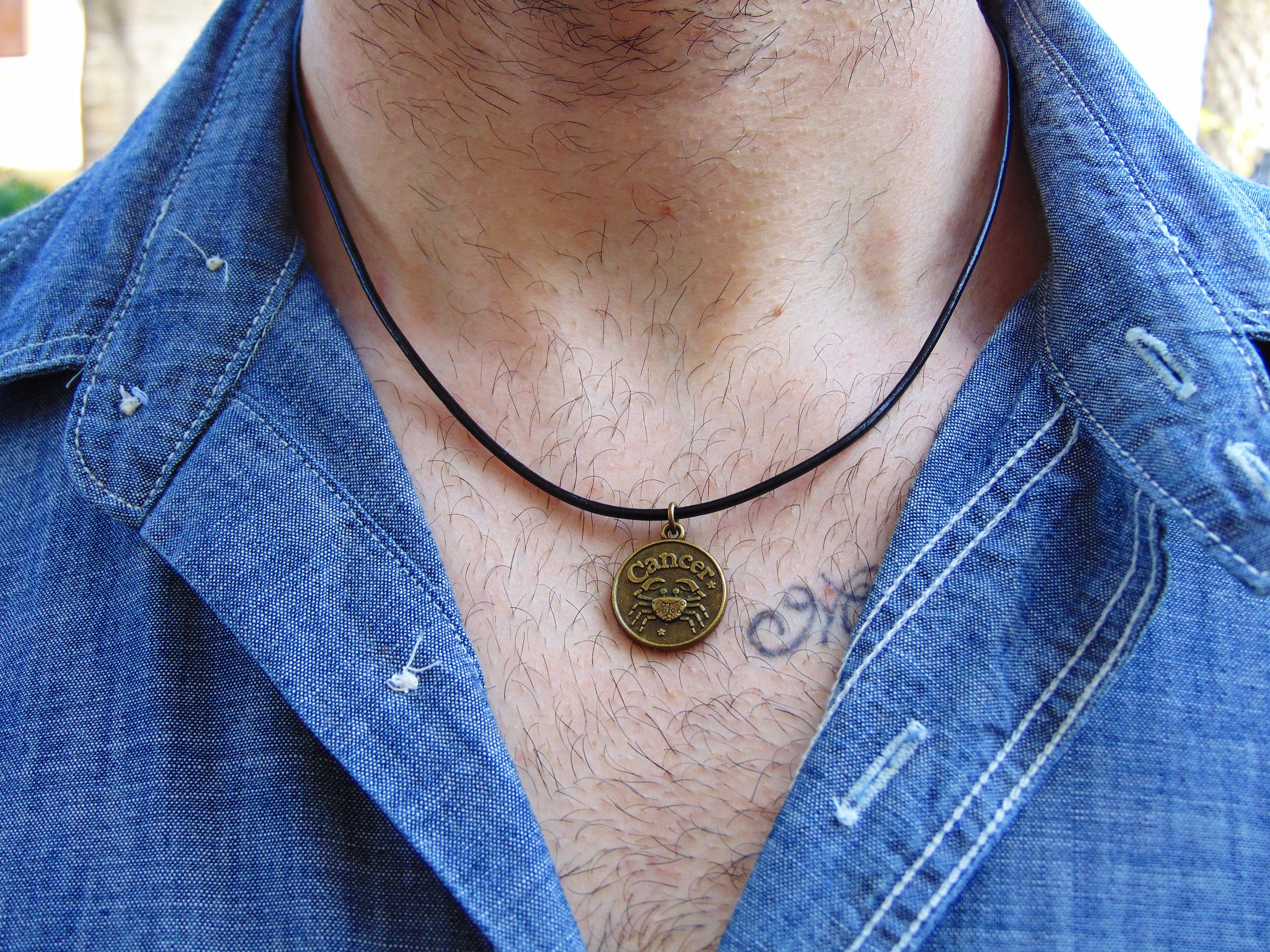 Zodiac Sign Mens Necklace Star sign Astrology Necklace Etsy