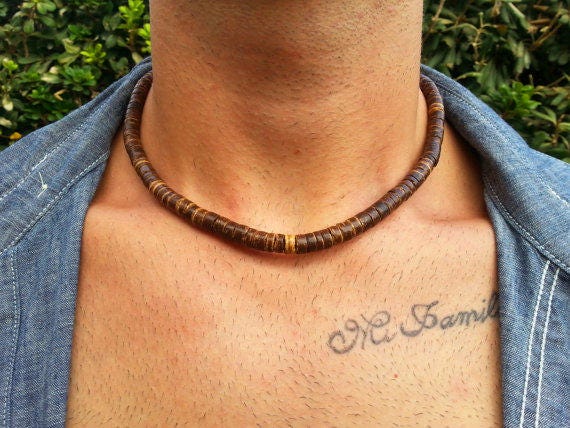 Ongekend Mens kralen ketting Afrikaanse ketting surfer ketting | Etsy QD-11