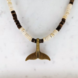 Whale Tail Necklace for Men, Gold chain necklace men, Beaded Layered Necklace, Curb chain necklace, Gifts for him image 8