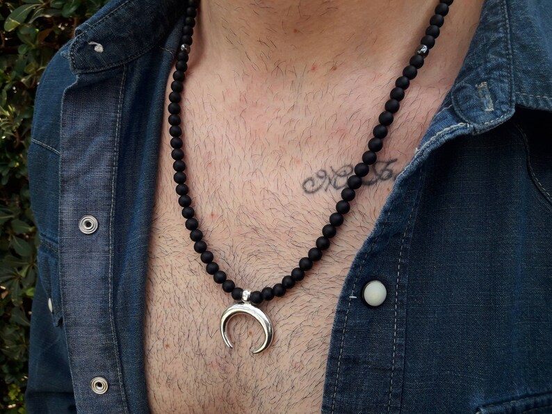 onyx necklace mens
