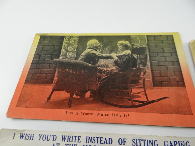 Life is worth while Vintage Moon Postcard Vintage 1930s Postcards Devotion postcard