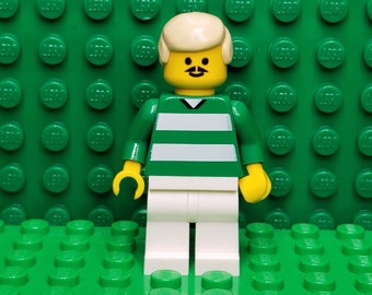 LEGO® Sports Soccer Soccer Player Green and White Stripes on Front, Number 9 on Back, Minifigure, Minifig