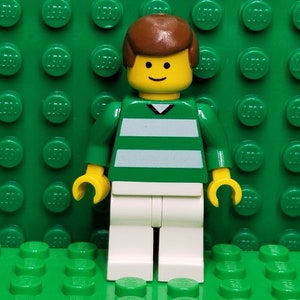 LEGO® Sports Soccer Soccer Player Green and White Stripes on Front, Number 10 on Back, Minifigure, Minifig