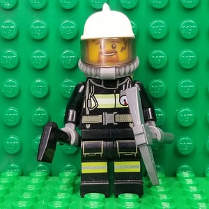 LEGO® Fire Fighter Fireman Firefighter Fire Male with Mask, Airtank and Tools, Minifigure, Minifig, LEGO®