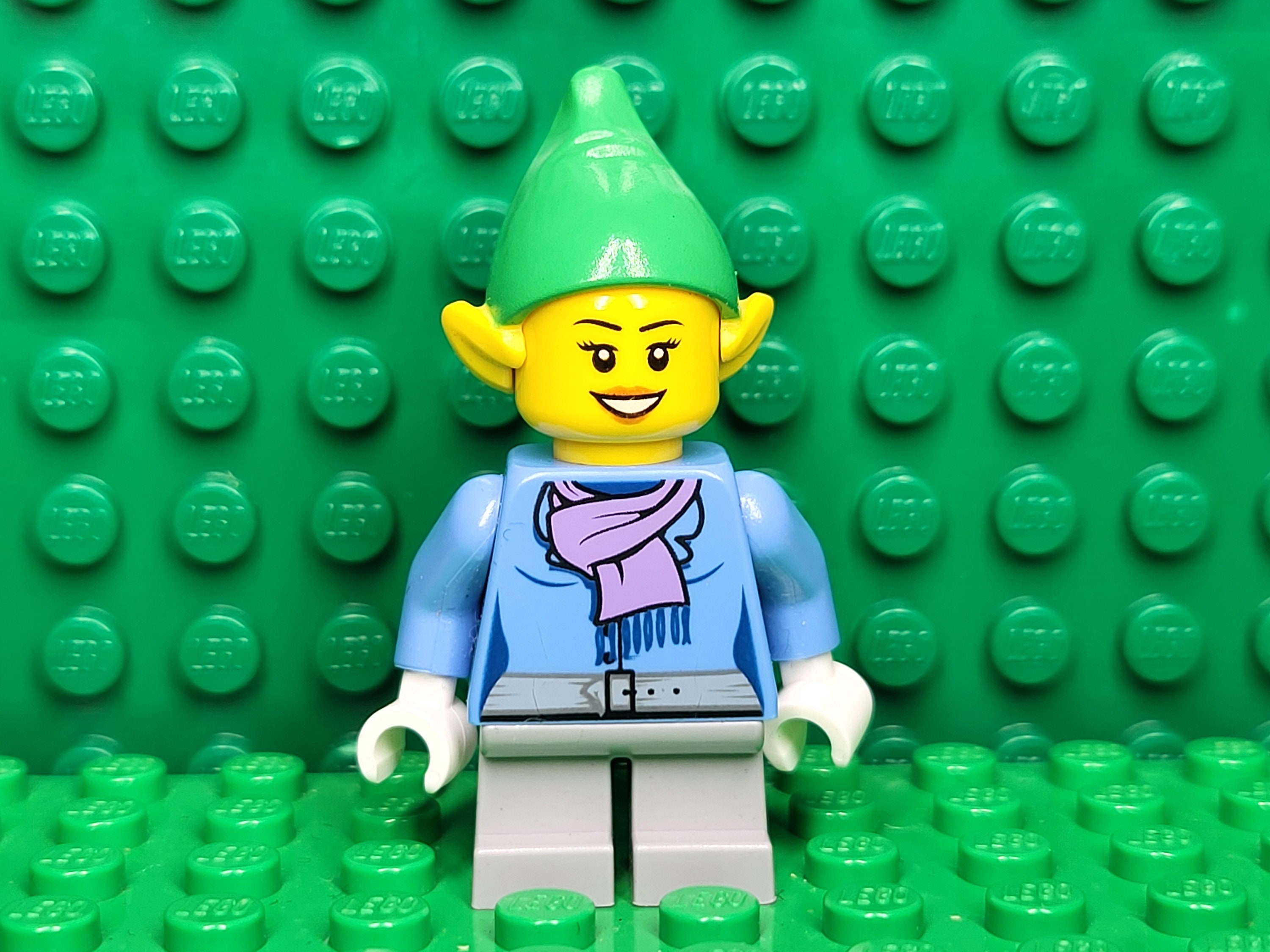 LEGO Holiday Christmas Elf Female With Purplish Scarf LEGO Minifigure LEGO Minifig Etsy