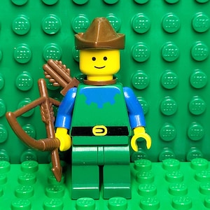 LEGO® Castle Vintage Forestmen Forestman - Blue, Brown Hat, Quiver, Bow, LEGO® Minifigure, LEGO® Minifig