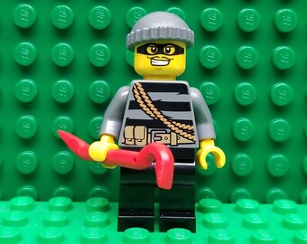 LEGO® Bad Guy Criminal Crook Burglar with Crowbar, LEGO® Minifigure, LEGO®  Minifig