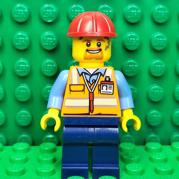 LEGO® City Construction Guy Foreman Engineer Miner, LEGO® Minifigure, LEGO® Minifig