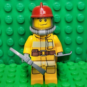 LEGO® Fire Fighter Fireman Firefighter Fire Male with Mask, Airtank and Tools, Minifigure, Minifig, LEGO®
