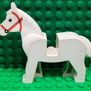 LEGO® Classic Animal White Horse Damaged Heavy Play Wear, LEGO® Minifigure, LEGO® Minifig