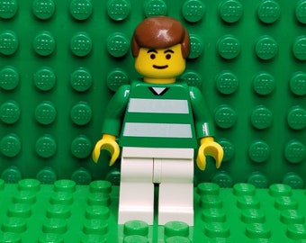 LEGO® Sports Soccer Soccer Player Green and White Stripes on Front, Number 11 on Back, Minifigure, Minifig