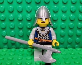 LEGO® Medieval Castle Fantasy Era Crown Knight with Halbred and Helmet, LEGO® Minifigure, LEGO® Minifig, People