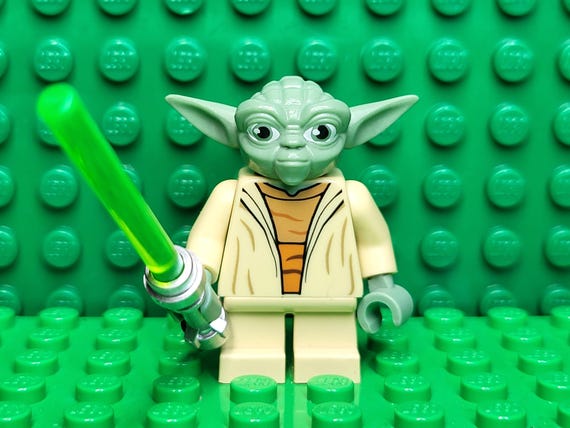 LEGO® Star Wars Yoda with White Hair and Green Lightsaber Rare, LEGO®  Minifigure, LEGO® Minifig