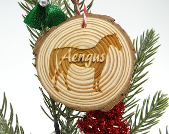 Wood Slice Horse Ornament, CUSTOM Ornament, Horse Ornament, Add Pet Name, Horse Magnet