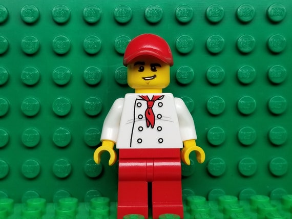 LEGO Town City Hot Dog Vendor Chef Minifigure Minifig LEGO Etsy