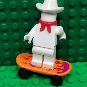 LEGO® City Town Orange with Purple Flames Skate Board Accessory, LEGO® Accessory