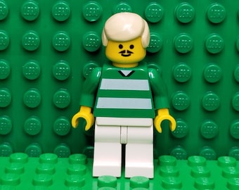 LEGO® Sports Soccer Soccer Player Green and White Stripes on Front, Number 9 on Back, Minifigure, Minifig