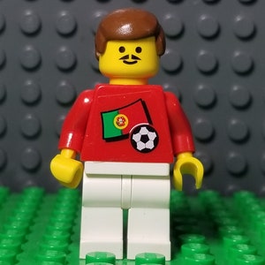 Lego Sports Soccer Player Brown Hair, Lego Minifigure, Lego Minifig