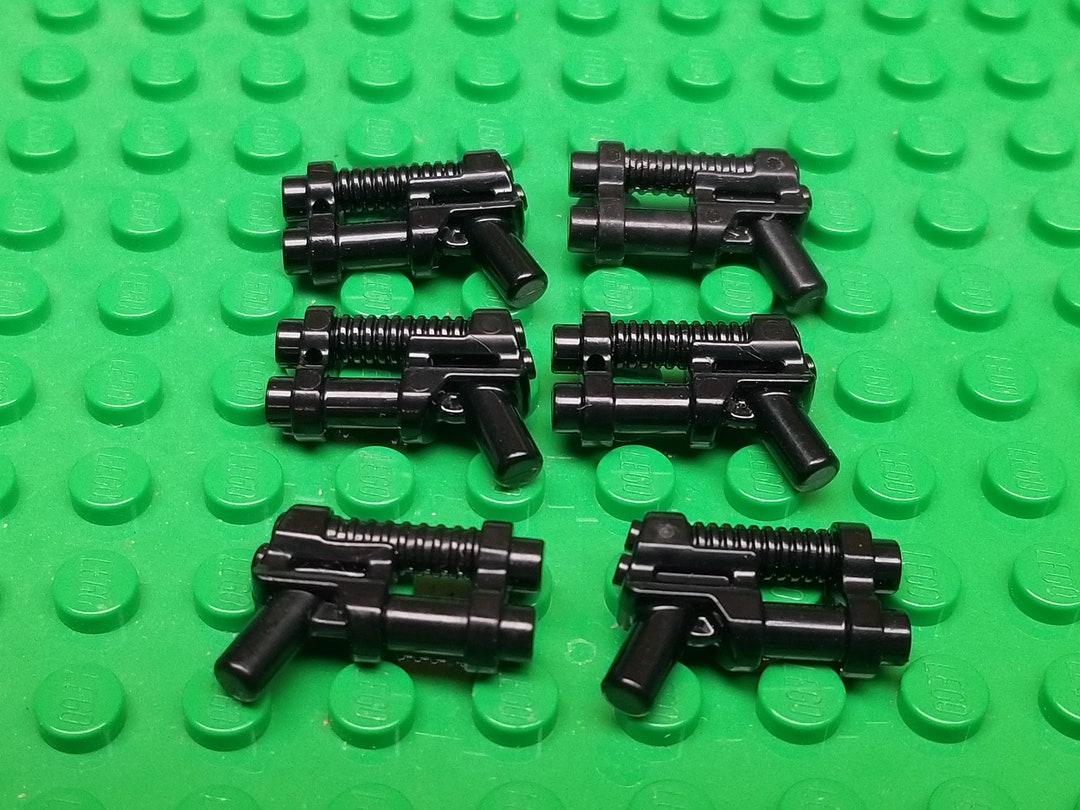 LEGO® Minifigure Accessory Black Sub Machine Pistol Weapons Guns 6 Pack ...