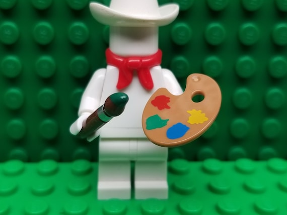 LEGO Minifigure Accessory Paint Brush With Paint Palette Genuine