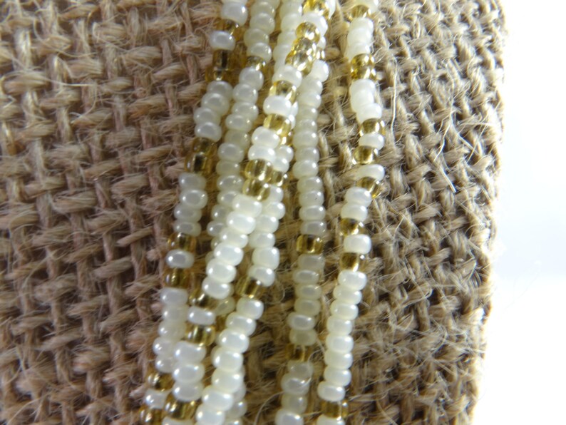 Trifari Small Beads Necklace White Gold Beaded Necklace Trifari Necklace