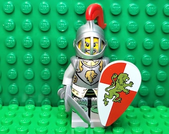 LEGO® Medieval Castle Fantasy Era Kingdoms Lion Knight in Heavy Armor With Sword and Shield, LEGO® Minifigure, LEGO® Minifig, People
