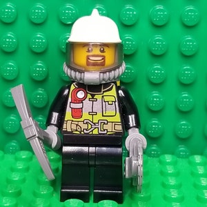 LEGO® Fire Fighter Fireman Firefighter Fire Male with Mask, Airtank and Tools, Minifigure, Minifig, LEGO®
