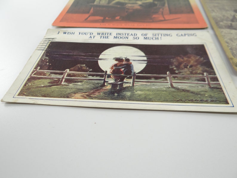 Life is worth while Vintage Moon Postcard Vintage 1930s Postcards Devotion postcard