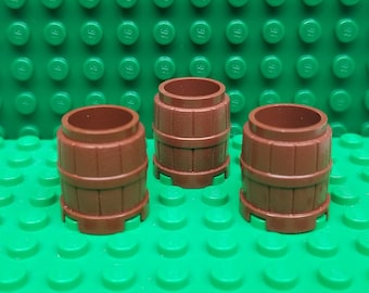 LEGO® Minifigure Accessory Reddish Brown Barrel 3 Pack Genuine LEGO®
