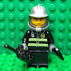 LEGO® Fire Fighter Fireman Firefighter Fire Male with Mask, Airtank and Tools, Minifigure, Minifig, LEGO®